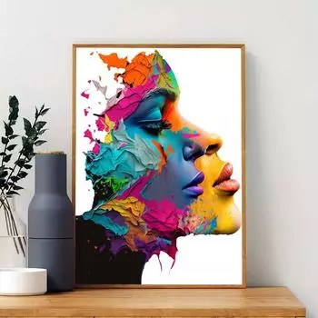 Красочные граффити-арты Banksy, картины на холсте с изображением любви и поцелуев, постеры и принты с изображением сердец, подарок для любимого человека, украшение дома 21x30cm No Framed