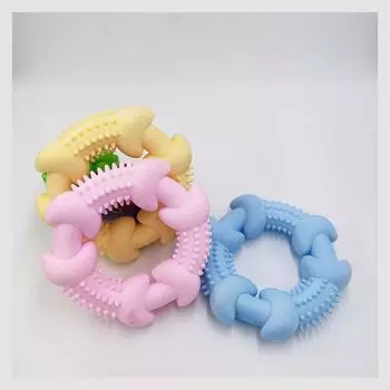 Красочные игрушки для жевания собак TPR Интерактивный инструмент для моляров домашних животных Аксессуары для чистки зубов Дрессировка Аксессуары для взаимодействия с домашними животными розовый