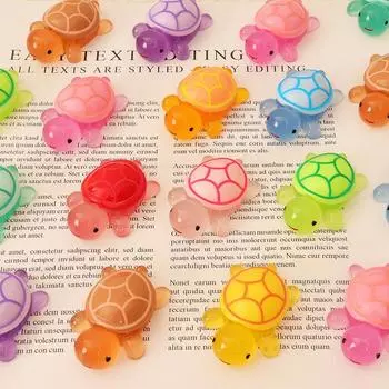 Красочные имитационные мини-черепахи, светящиеся фигурки-украшения, поделки из маленьких животных, садовый ландшафт, аквариум, аксессуары для ландшафтного дизайна as the picture