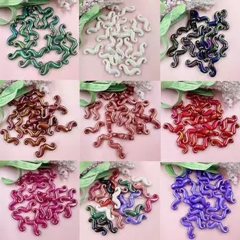 Красочные кольца DIY акриловые бусины ручной работы перфорированные аксессуары для бороды 20 шт. подвесной браслет ювелирные изделия из бисера 9,1*23,6 мм аксессуары светло-коричневого