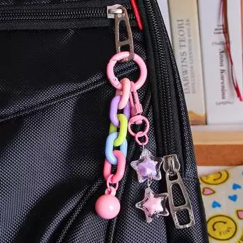 Красочные конфетные цвета звездная цепь DIY брелок высокое качество акриловый кулон для женщин девочек рюкзак брелок подвески подарки