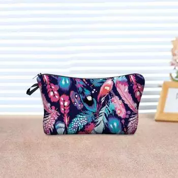 Красочные косметички Хризантемы Портативные квадратные 4