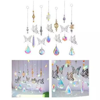 Красочные кристаллы ловцы солнца хрустальный кулон с призматическим шаром яркое украшение для окна дома сада автомобиля шарм 2