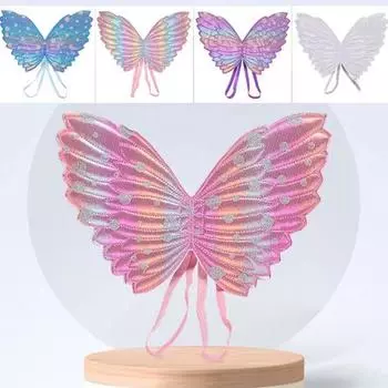 Красочные крылья бабочки ангела, легко носить с ремешком, тонкая работа, крылья бабочки для ролевых игр для детей синий