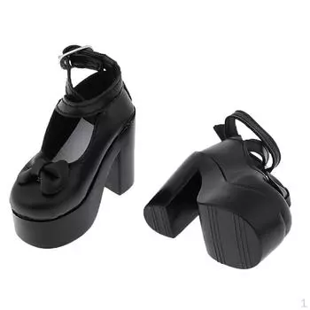 Красочные кукольные высокие сандалии с бантом / 3 аксессуара синий