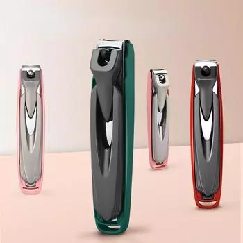 Красочные кусачки для ногтей, кусачки для ногтей с защитой от брызг, кусачки для ногтей, маникюрный инструмент для ногтей из нержавеющей стали красный