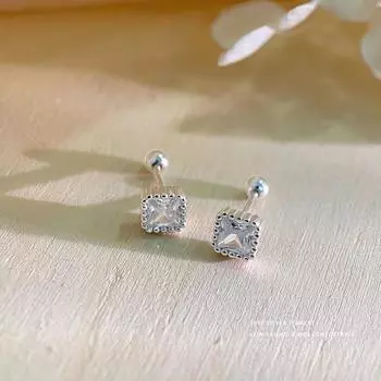 Красочные квадратные серьги-шурупы с дрелью, маленькие и простые гвозди для ушных костей, чтобы питать серьги для пирсинга ушей с темпераментом, сложенные