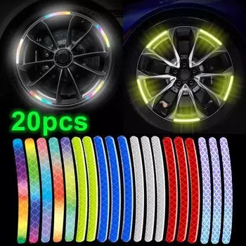 Красочные лазерные светящиеся светоотражающие наклейки на ступицу колеса для автомобилей и мотоциклов