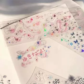 Красочные ленты голографические лазерные наклейки Diy Scraping Kawaii декоративные материалы идол карты альбом деко наклейки товары для рукоделия розовый