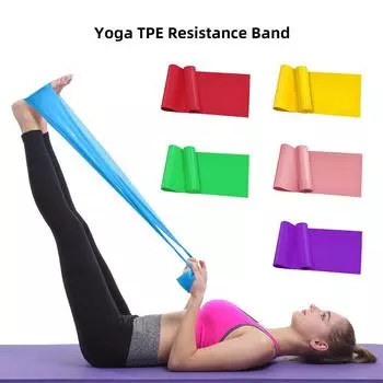 Красочные ленты сопротивления йоги длинные тренировочные ленты для растяжки для физиотерапии нижней части тела дома силовые эластичные ленты для упражнений красный