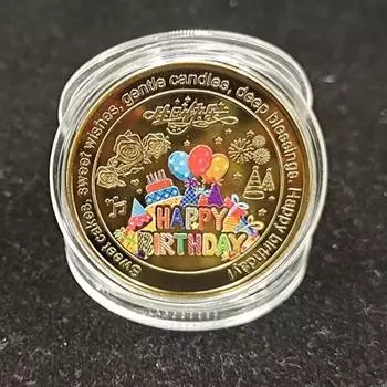 Красочные медали для торта ко дню рождения, креативный подарок на день рождения, изделия из металла, железные, позолоченные, посеребренные подарки 40*1.5mm