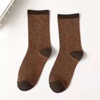 Красочные металлизированные носки до щиколотки в японском стиле с блестками, блестящие жемчужно-черные, розовые, милые каваи, подарок, дизайнерские, рождественские One Size