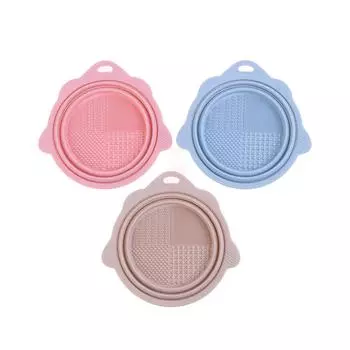 Красочные мягкие силиконовые кисти для макияжа Складная чистящая чаша Инструменты для кистей для макияжа розовый