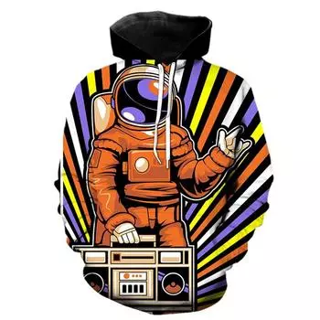 Красочные мультяшные толстовки с астронавтами, забавные 3D-печатные толстовки с капюшоном для мужчин, повседневная детская спортивная одежда, толстовка с капюшоном Y2k S