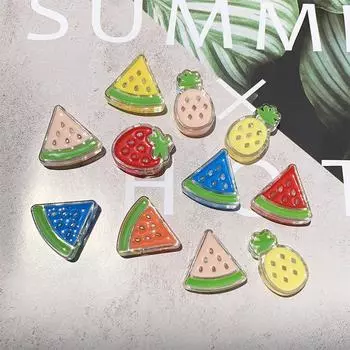 Красочные находки акриловые бусины ожерелье браслет DIY кулон ананас клубника милый для изготовления ювелирных изделий арбуз 3 шт капающее масло аксессуары Pineapple синий