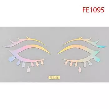 Красочные наклейки для макияжа глаз Лазерная подводка для глаз Брови Искусство на лице Наклейки Наклейки Хэллоуин Год Фестиваль Украшения для вечеринок