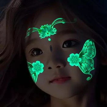 Красочные наклейки для макияжа глаз, светящаяся подводка для глаз, брови, наклейки для лица, наклейки на Хэллоуин, год, фестиваль, вечеринка, украшение