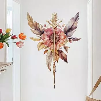 Красочные наклейки на стену с изображением перьев бабочек для зала, спальни, коридора, входа, фонового украшения, самоклеящиеся виниловые наклейки 30x60cm разноцветный