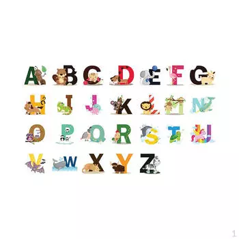 Красочные наклейки с буквами алфавита животных, настенное украшение, отклеиваются и приклеиваются, просты в использовании, для раннего развития