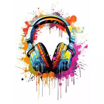 Красочные наушники-геймпад Холст Живопись Граффити Игровой постер Принт Картина для Комнаты Геймера Настенное Искусство Домашний Декор 21cm30cm NoFrame