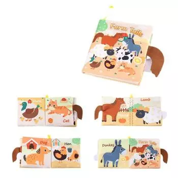 Красочные Не рвущиеся Детские Мягкие Тканевые Книжки Игрушка для Раннего Развития Пазл Farm