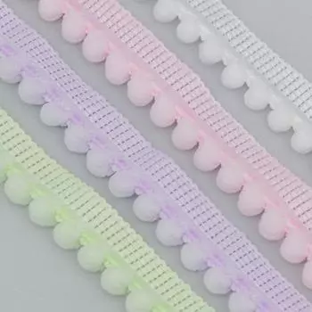 Красочные неэластичные шерстяные шарики, кружевные шарики для ванны, сделанные своими руками, аксессуары для волос, одежда, домашний текстиль, декоративные аксессуары, украшение дома 1.3cm*10 yards фиолетовый