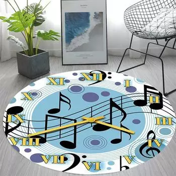 Красочные ноты, модный ковер, круглый ковер для дома, гостиной, спальни, ванной комнаты, украшение пола, противоскользящий ковер 40CM