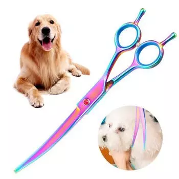Красочные ножницы для ухода за домашними животными, эргономичная ручка, острые как бритва лезвия, удобные безопасные инструменты для стрижки шерсти домашних животных для собак, кошек