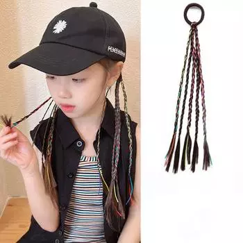 Красочные парики для девочек, хвостик, украшение для волос, повязки на голову, резинки, красивые ленты для волос, головные уборы, детские аксессуары для волос, повязка на голову