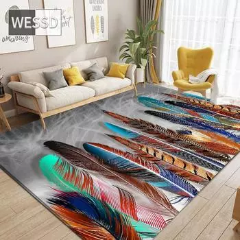Красочные перьевые коврики для современной гостиной и спальни 40x60cm 1pcs