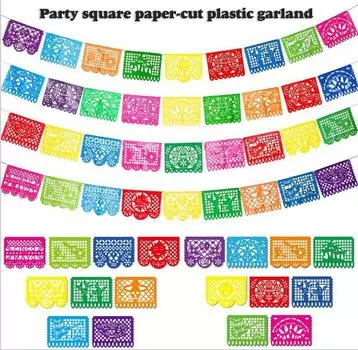 Красочные пиньяты тематические вымпелы вечеринка мексиканский С днем рождения фетр квадратные баннеры радуга летний ребенок украшения для детского душа флаг