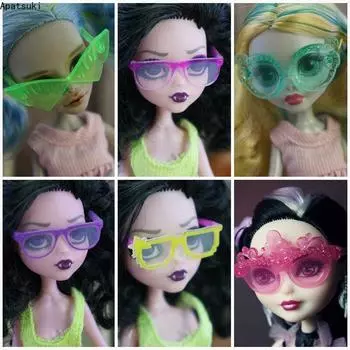 Красочные пластиковые очки, солнцезащитные очки для куклы Monster High, очки для кукол Bratz, аксессуары для кукольного домика Ever After High 1/6 розовый