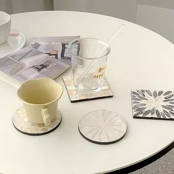 Красочные подставки из ракушек ручной работы, креативный изоляционный коврик с рябчиками, деревянный декоративный коврик для чаши, набор ковриков для чашек, набор столовых приборов, коврик для столовых приборов 10cm Style A-1pc