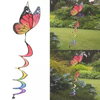 Красочные подвесные бабочки Curlie Spinners Wind Twisters для сада и патио, украшения двора на открытом воздухе и в помещении, привлекающие внимание