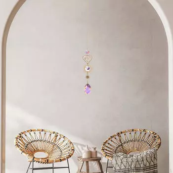 Красочные подвесные кристаллы, блестящие хрустальные подвески для украшения балкона Heart1