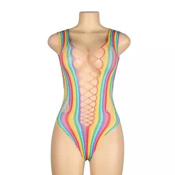 Красочные полосы Женский прозрачный кружевной боди Сексуальное белье Пижамы Кружева Цветочные прозрачные боди комбинезон эротический взрослый женский сексуальный игровой костюм