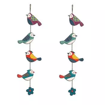 Красочные птицы настенное и дверное украшение для дома|Подарок, настенное украшение Многоцветный-Инженерная древесина