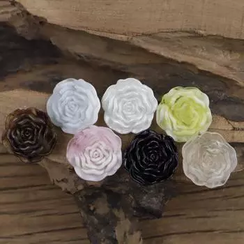 Красочные пуговицы для свитера из акриловой шерсти с сердцем и цветком розы