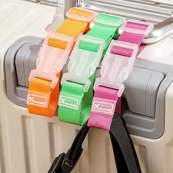 Красочные ремни для багажа для чемоданов, регулируемые ремни для чемоданов, чтобы переносить сумки, застежка-фиксатор, дорожный аксессуар, тренд 2024 года чёрный