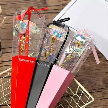 Красочные розы Искусственный цветок Одиночная роза Уникальные подарки для девочек розовый