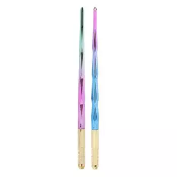 Красочные ручки для микроблейдинга ручной работы, многофункциональные шейдеры для бровей ручной работы, маленькие красивые талии Pink Greenish