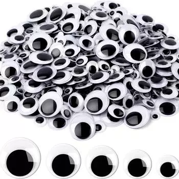 Красочные самоклеящиеся глаза животных с ресницами - подвижные черно-белые глазные яблоки