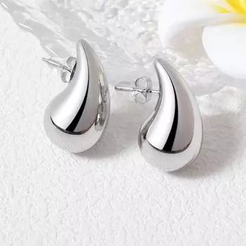 Красочные серьги из нержавеющей стали с каплями масла и воды для женщин