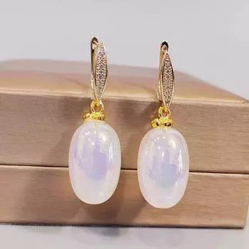 Красочные серьги-капли Русалка с искусственным жемчугом и виноградом для женщин, модные серьги с цирконом, свадебные украшения, аксессуары белый