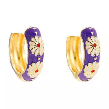 Красочные серьги-капли в виде круга, серьги-хулахупы для хряща, серьги геометрической формы, стильные аксессуары для женщин фиолетовый