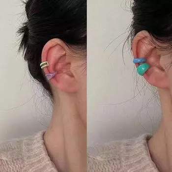 Красочные серьги-клипсы в виде ушных косточек: Стильно, просто и по-девичьи, без пирсинга — вдохновлено лесом 4-piece set