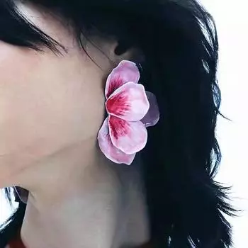 Красочные серьги с эмалью и цветочной глазурью для женщин, европейские и американские индивидуальные преувеличенные романтические ювелирные аксессуары