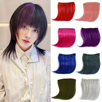Красочные синтетические волосы MISSQUEEN с коротким изгибом, аксессуары для волос на заколке с челкой для женщин, повседневное использование 13cm