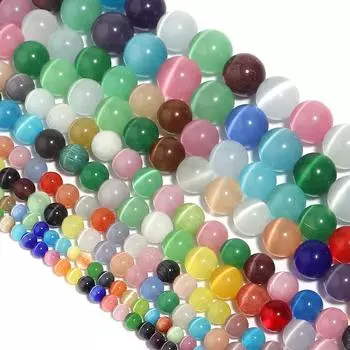 Красочные смешанные опаловые круглые каменные бусины для изготовления ювелирных изделий, браслет-подвеска «сделай сам», 15 дюймов, нить 4/6/8/10/12 мм Dia 4mm
