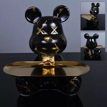 Красочные статуи и скульптуры медведей, фигурки дворецких, украшения для интерьера, скандинавские декоративные украшения для стола, подарочные изделия из смолы